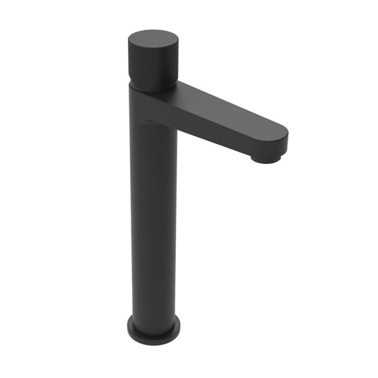 Scudo Koko Matt Black Tall Basin Mixer Tap Fluted Handle | KO-003 - Envy Bathrooms Ltd