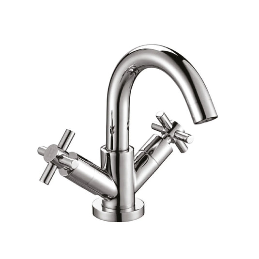 Scudo Kross Deck Mounted 1 Handle Basin Mixer Tap Inc. Waste - Chrome - TAP131 - Envy Bathrooms Ltd