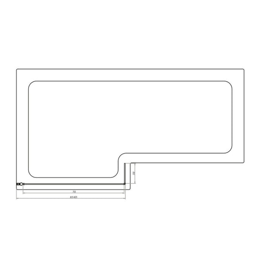 Scudo L Shape Bath Screen Chrome | SCREEN003 - Envy Bathrooms Ltd