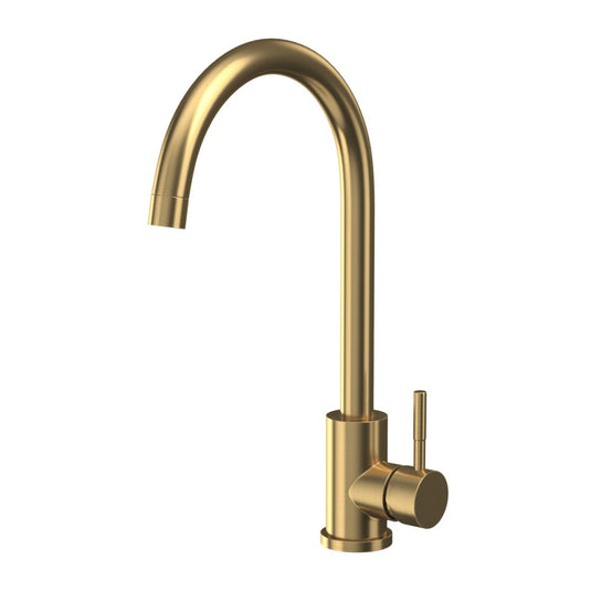 Scudo Manhattan Brushed Brass Kitchen Mixer Tap | KT44 - Envy Bathrooms Ltd