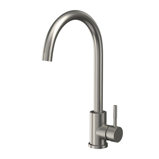 Scudo Manhattan Brushed Stainless Steel Kitchen Mixer Tap | KT42 - Envy Bathrooms Ltd