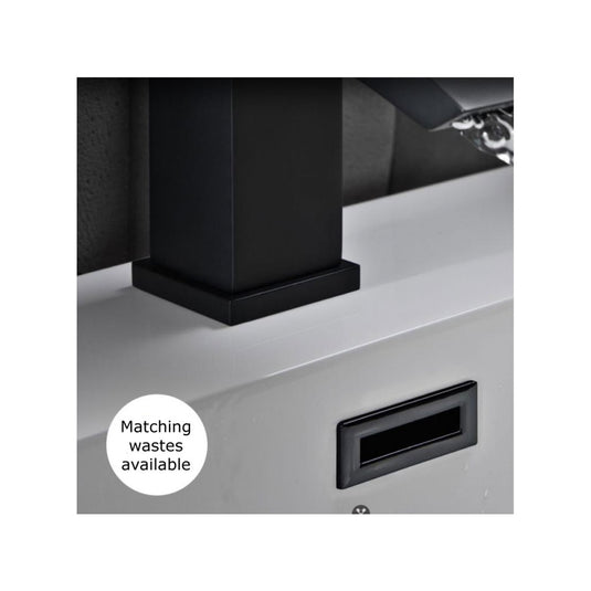 Scudo Matt Black Rectangle Basin Overflow Cover | OVERFLOWSQ-BLACK - Envy Bathrooms Ltd