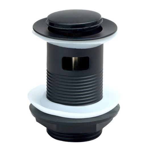 Scudo Matt Black Round Slotted Sprung Basin Waste | BLACK098 - Envy Bathrooms Ltd