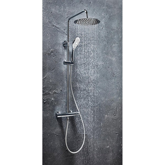 Scudo Messi Chrome Round Cool Touch Rigid Riser Mixer Shower | SHOWER009 - Envy Bathrooms Ltd