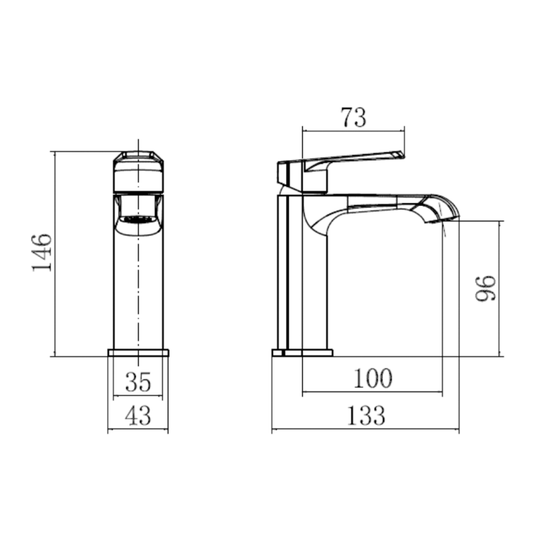 Scudo Montana Brushed Nickel Mini Mono Basin Mixer | MON-013 - Envy Bathrooms Ltd