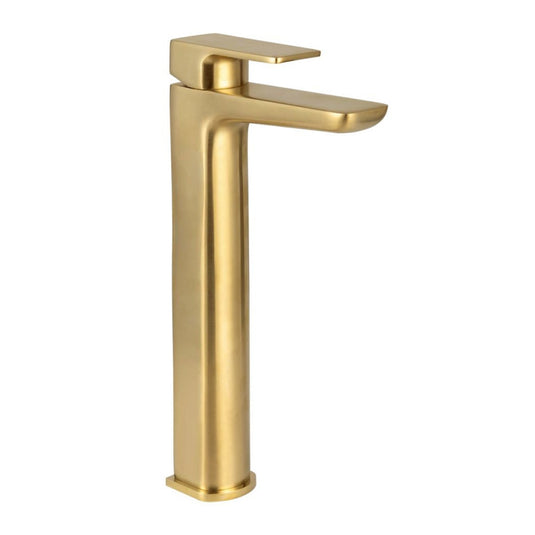 Scudo Muro Brushed Brass Tall Basin Mixer Tap | BR-BRASS244 - Envy Bathrooms Ltd