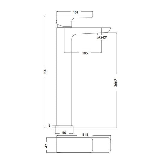 Scudo Muro Brushed Brass Tall Basin Mixer Tap | BR-BRASS244 - Envy Bathrooms Ltd