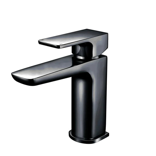Scudo Muro Deck Mounted 1 Handle Basin Mixer Tap Inc. Waste - Matt Black - BLACK241ORBL - Envy Bathrooms Ltd