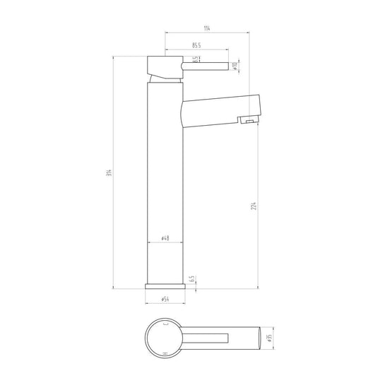 Scudo Premier Deck Mounted 1 Handle Basin Mixer Tap - Chrome - TAP104L - Envy Bathrooms Ltd