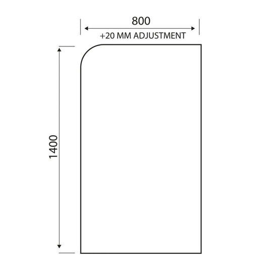 Scudo Radius Edge 6mm Bath Screen Chrome | LS010N - Envy Bathrooms Ltd