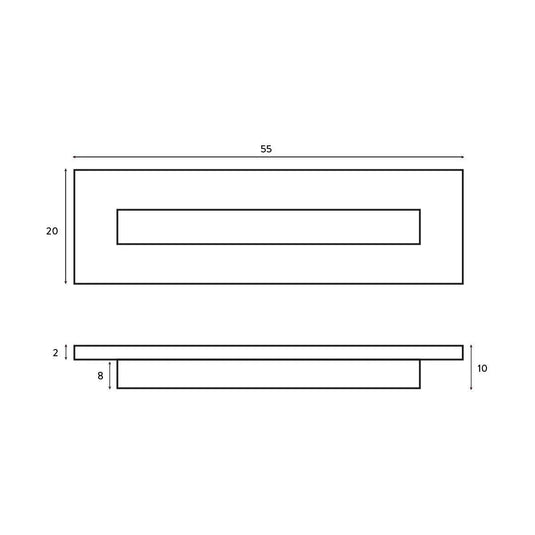 Scudo Rectangle Overflow Insert - Black - OVERFLOWSQ-BLACK - Envy Bathrooms Ltd