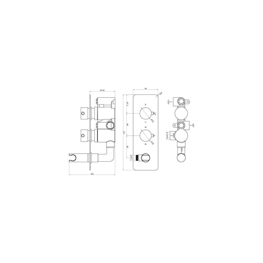 Scudo Round Concealed Shower Valve With Diverter - Chrome - CONCEALED009 - Envy Bathrooms Ltd