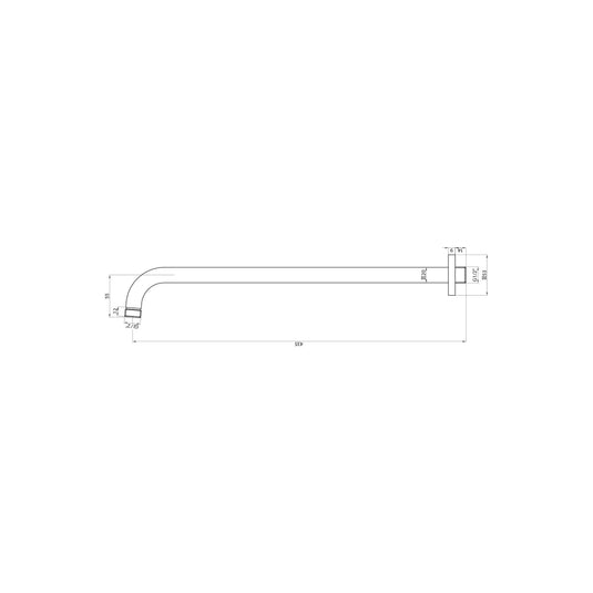 Scudo Round Extended Wall Mounted Wall Arm - Chrome - WALLARM005 - Envy Bathrooms Ltd