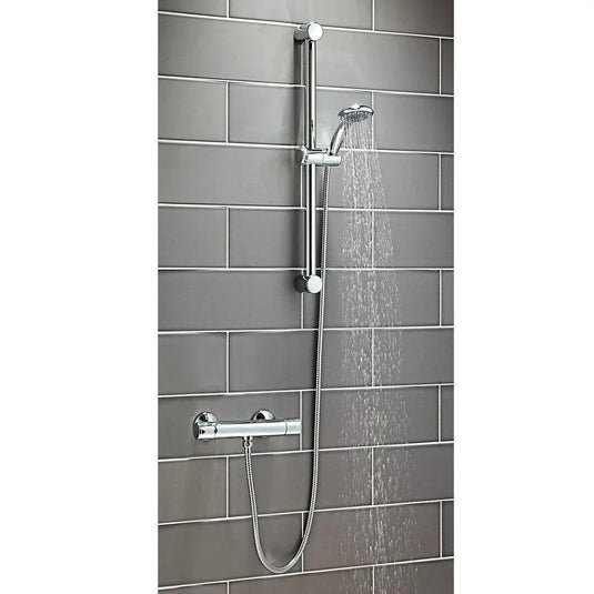 Scudo Round Slide Rail Kit With Multi-Function Handset - Chrome - RISERKIT002L - Envy Bathrooms Ltd