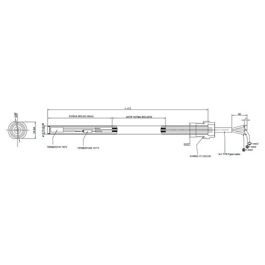 Scudo Standard Heating Element 300 Watt Black | HB300WSB - Envy Bathrooms Ltd
