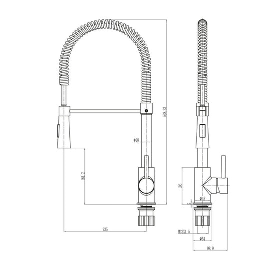 Scudo Tirare Chrome Kitchen Tap | KT38 - Envy Bathrooms Ltd