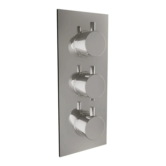Scudo Triple Round Handle 2 Outlet Concealed Valve Shower Valve - Chrome - CONCEALED004 - Envy Bathrooms Ltd