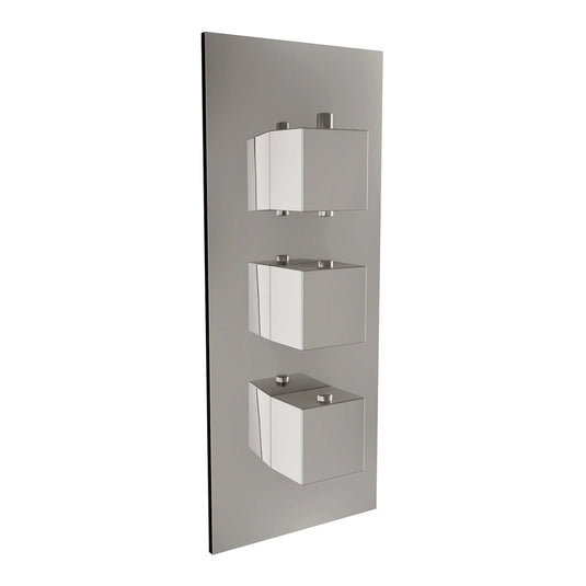 Scudo Triple Square Handle 3 Outlet Concealed Valve Diverter Shower Valve - Chrome - CONCEALED007 - Envy Bathrooms Ltd