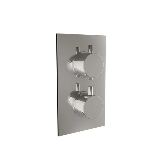 Scudo Twin Round Handle 1 Outlet Concealed Shower Valve - Chrome - CONCEALED002 - Envy Bathrooms Ltd