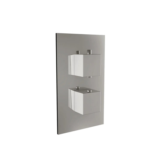 Scudo Twin Square Handle 2 Outlet Concealed Valve Diverter Shower Valve - Chrome - CONCEALED005 - Envy Bathrooms Ltd