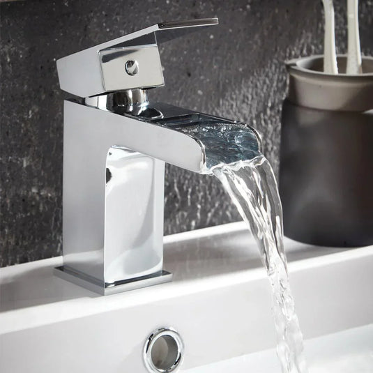 Scudo Victoria Deck Mounted 1 Handle Basin Mixer Tap Inc. Waste - Chrome - TAP001 - Envy Bathrooms Ltd