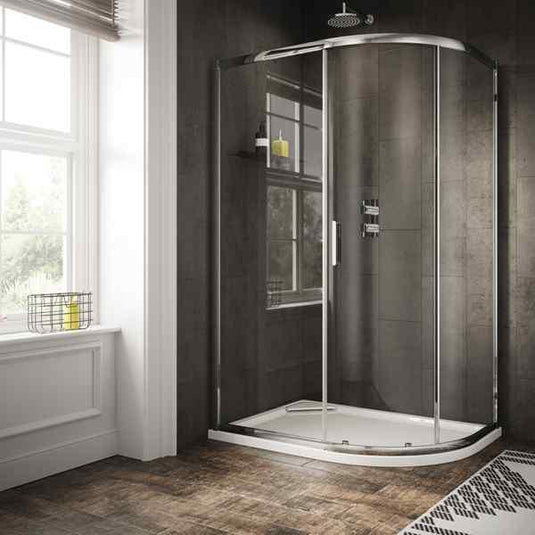 Sommer 6 1000mm x 800mm Single Door Offset Quadrant Shower Enclosure - 6mm Glass - Chrome - SOS63 - Envy Bathrooms Ltd