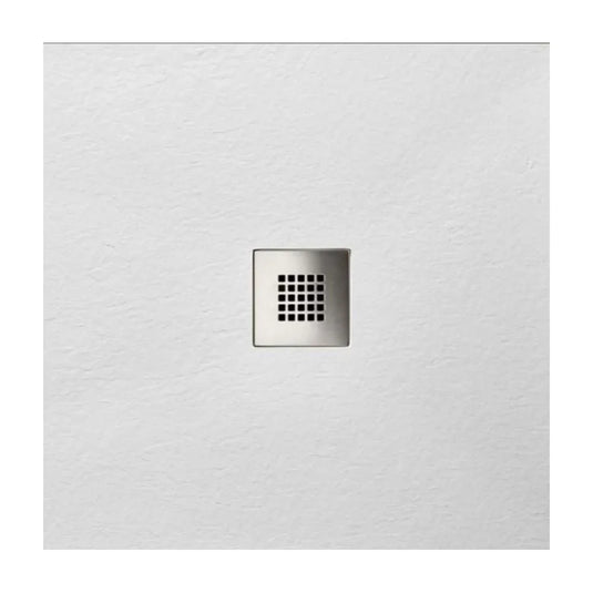 Sommer Essenza 900mm Slip Resistance Square Shower Tray with Waste - White Slate - ES9090WH - Envy Bathrooms Ltd