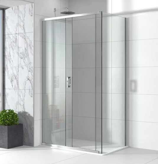 Sommer Evolve 1500mm Sliding Shower Door - 8mm Glass - Chrome - EVS2C+SEVZC - Envy Bathrooms Ltd