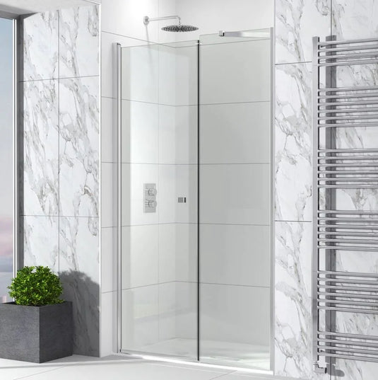 Sommer Evolve 1000mm Recessed In Out Pivot Shower Door - 8mm Glass - Chrome - PEVXC+PEV8C - Envy Bathrooms Ltd