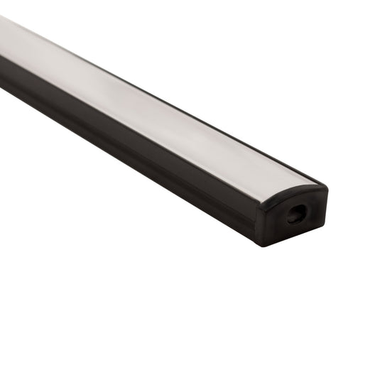 Sycamore 2m Slim Surface Mounted Extrusion Matt Black Opal Diffuser | SY7689BL