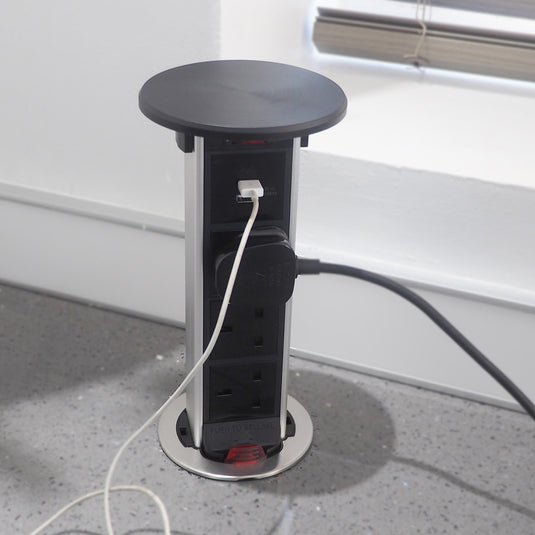 Sycamore Powertech Pull-Up Module USB Qi Charging Black | SY8993BK