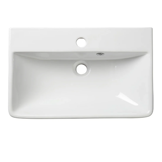 Tavistock 560 x 355mm Slim Depth Semi Countertop Basin 1TH - White - DC14003 - Envy Bathrooms Ltd