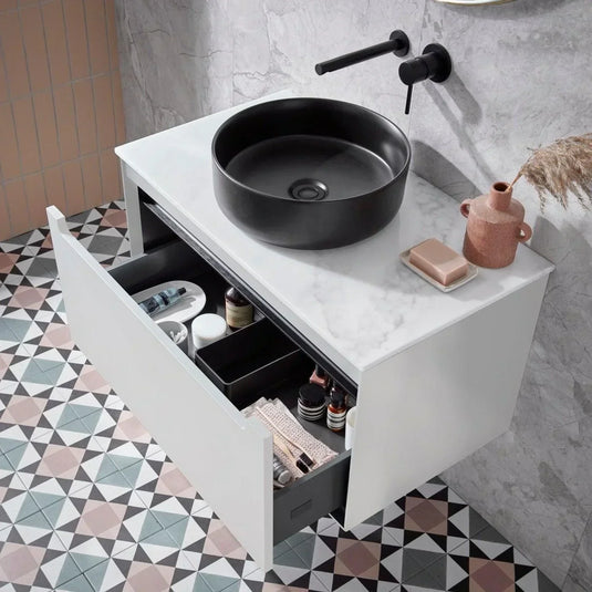 Tavistock Acumen 800mm Worktop - Bianco Marble - ACUWT8S.BM - Envy Bathrooms Ltd