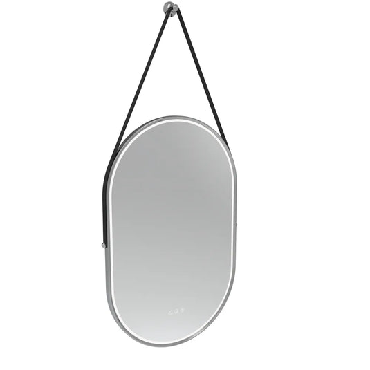Tavistock Alderbury 500 Pill Illuminated Mirror with Black Strap Chrome | ALM50PCHF3 - Envy Bathrooms Ltd