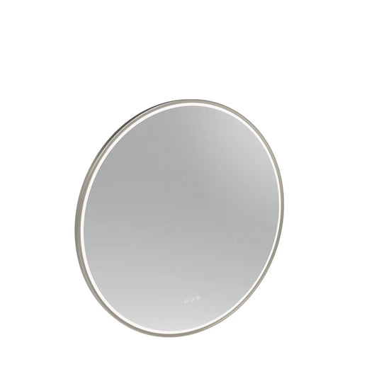 Tavistock Alderbury Circular 800 Illuminated Mirror Brushed Nickel | ALM80CBN - Envy Bathrooms Ltd