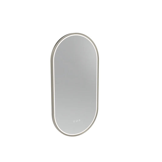 Tavistock Alderbury Pill 400 Illuminated Mirror Brushed Nickel | ALM40PBN - Envy Bathrooms Ltd