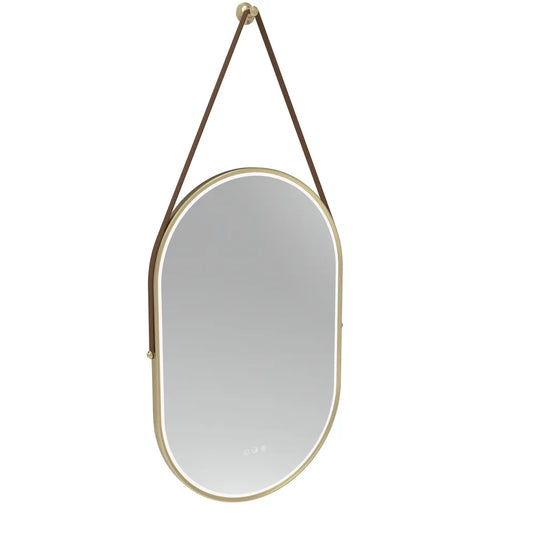 Tavistock Alderbury Pill 500 Illuminated Mirror Brushed Brass | ALM50PBRF2 - Envy Bathrooms Ltd