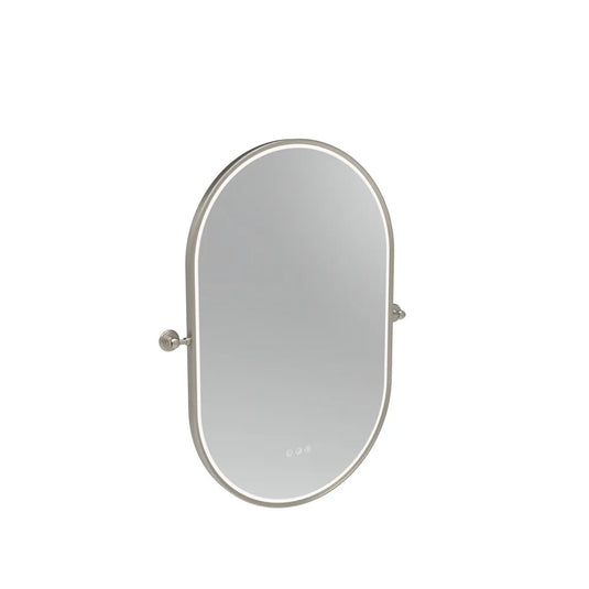Tavistock Alderbury Pill 500 Illuminated Mirror Brushed Nickel | ALM50PBNF4 - Envy Bathrooms Ltd