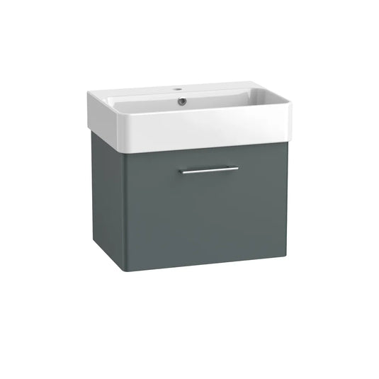Tavistock Arlo 600 Wall Mounted 1 Drawer Unit Matt Viridian Green | AR6W1-VRG - Envy Bathrooms Ltd
