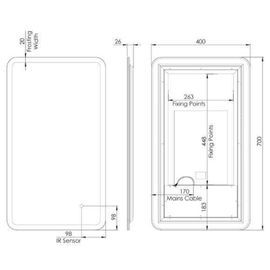 Tavistock Aster 490mm LED Mirror - Chrome - AS49ALE - Envy Bathrooms Ltd