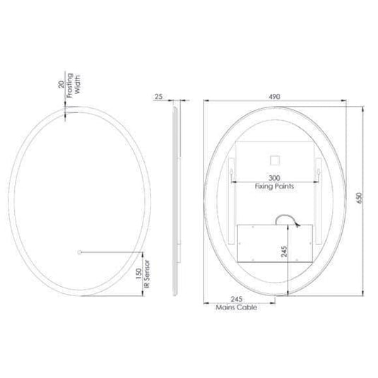 Tavistock Aster 490mm LED Mirror - Chrome - AS49ALE - Envy Bathrooms Ltd