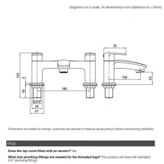 Tavistock Avid Bath Filler Tap - Chrome - TAV32 - Envy Bathrooms Ltd