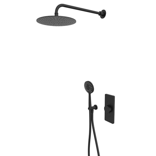 Tavistock Axiom Dual Function Shower System With Handset / Holder and Overhead Shower - Matt Black - SAX2763 - Envy Bathrooms Ltd