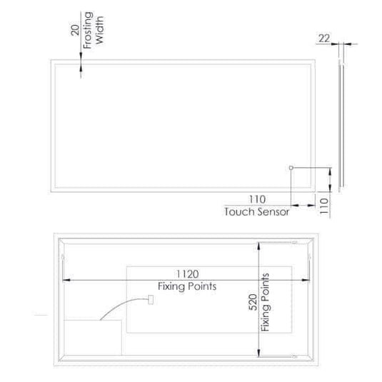 Tavistock Beta 1200 Touch Control LED Mirror - Chrome - BTM120 - Envy Bathrooms Ltd