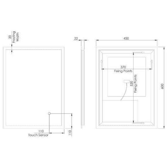 Tavistock Beta 450 Touch Control LED Mirror - Chrome - Envy Bathrooms Ltd