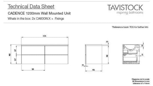 Tavistock Cadence 1200mm Wall Hung Vanity Unit - Gloss Spruce - CA600W.GSPx2 - Envy Bathrooms Ltd