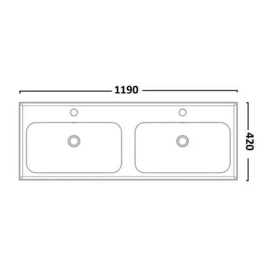 Tavistock Cadence 1200mm Wall Hung Vanity Unit - Gloss White - CA600W.Wx2 - Envy Bathrooms Ltd