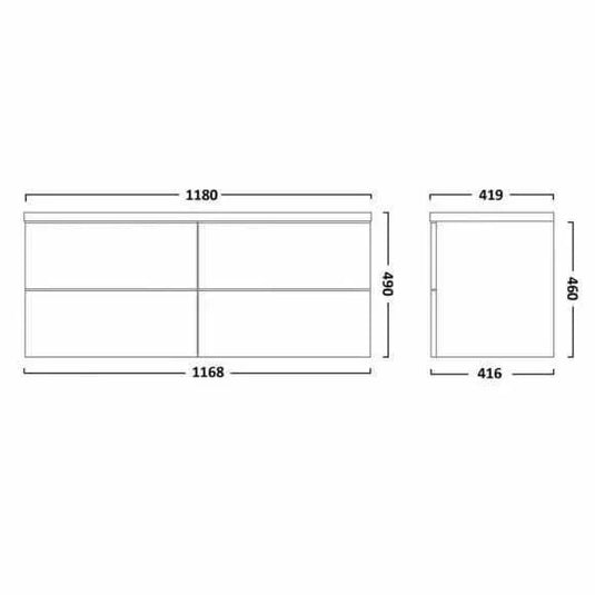 Tavistock Cadence 1200mm Wall Hung Vanity Unit - Gloss White - CA600W.Wx2 - Envy Bathrooms Ltd