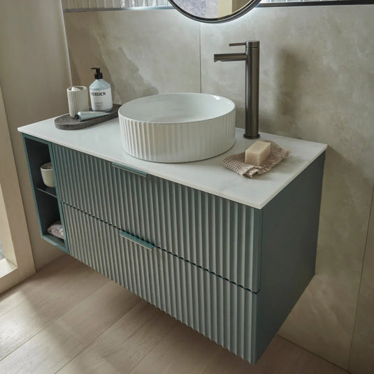 Tavistock Cadence Fluted 800 Wall Mounted Unit - Viridian Green - CAFL800W.VRG - Envy Bathrooms Ltd
