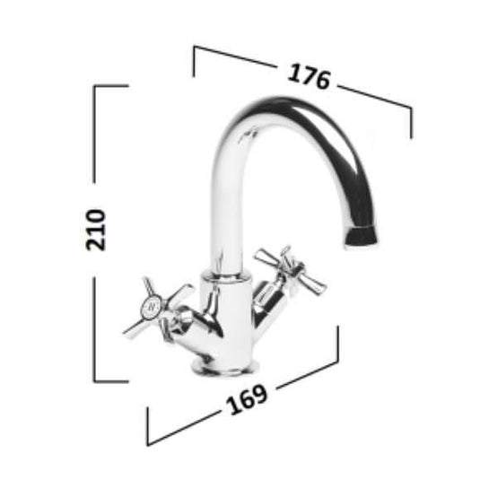 Tavistock Cheltenham Basin Mixer Tap with Click Waste - Chrome/White - TCM11 - Envy Bathrooms Ltd